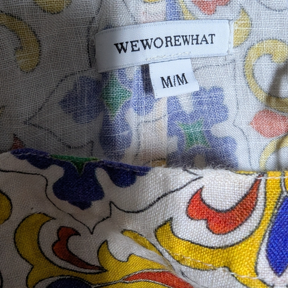 WeWoreWhat 100% Linen Shortalls Size M Romper Bib Overall - Picture 5 of 11